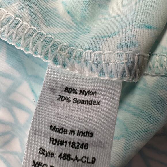 Cabana Life Dress Womens XL Blue Aqua Shift Short Sleeve Geometric Resortwear - Picture 4 of 9